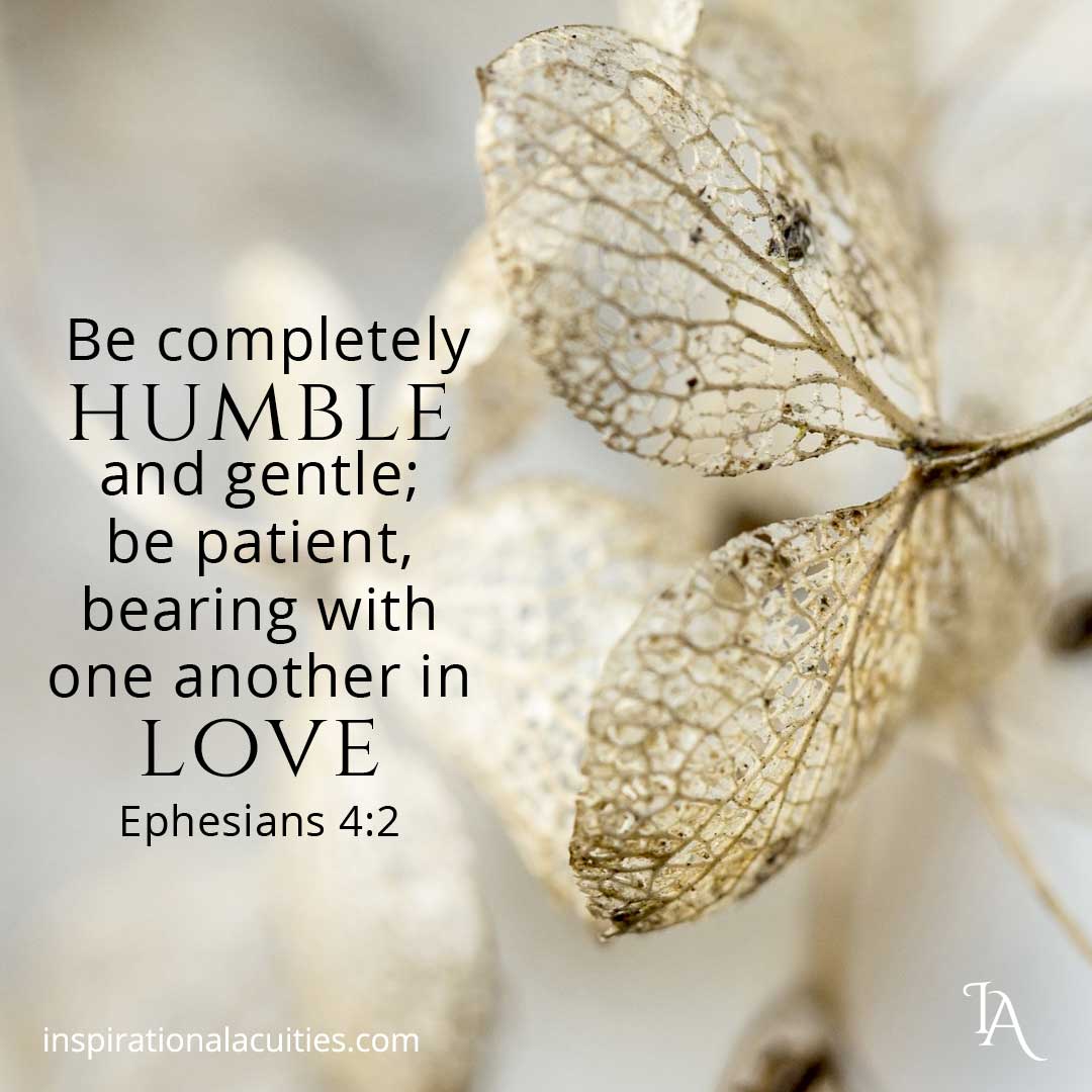 Ephesians 4:2 Be completely humble gentle patient in love